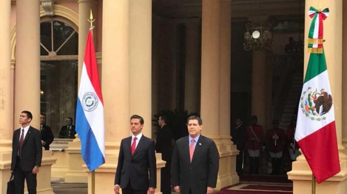 EPN es recibido por el presidente de Paraguay. Noticias en tiempo real