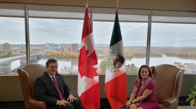 Ebrard se reúne con ministra canadiense Chrystia Freeland. Noticias en tiempo real