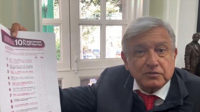 López Obrador llama a nueva consulta sobre Programas Prioritarios de gobierno. Noticias en tiempo real