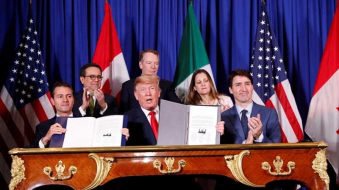 Peña Nieto firma T-MEC; se abre una nueva etapa con EEUU y Canadá, asegura. Noticias en tiempo real
